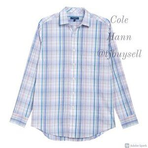 Cole Haan Plaid Print Regular Fit Shirt M5